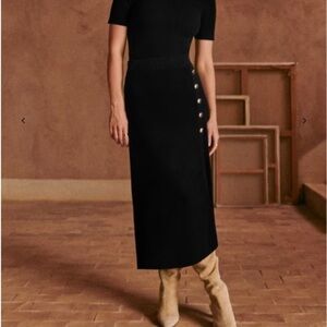Sézane Mattia Skirt in Black Size Large